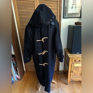 Vintage navy blue pure wool Polo duffle coat. Mint condition!